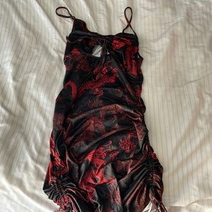 BLACK AND RED DRAGON SHEIN DRESS